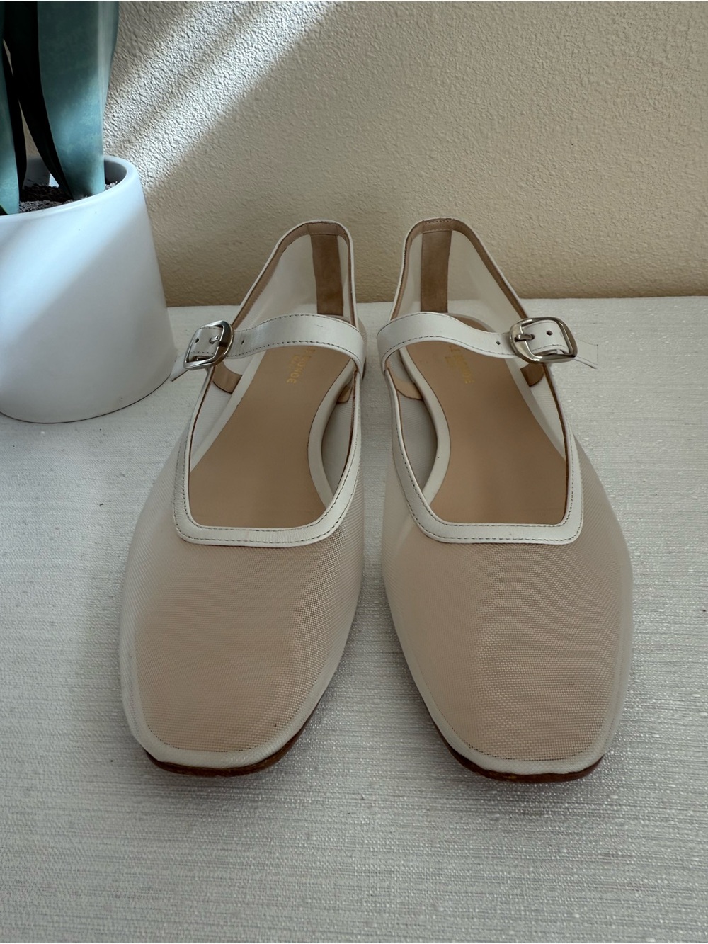 Le Monde Beryl Women's Beige Mary Jane Slingback Flats - Picture 5 of 13
